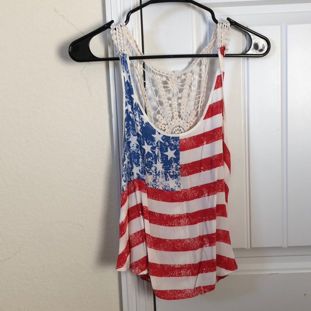 Flowing American Flag Top